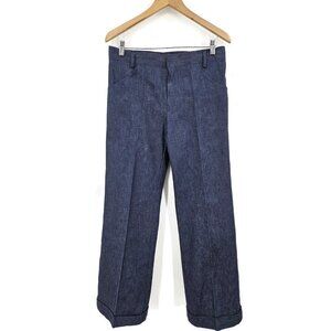 VTG 70s NWOT Happy Legs Wide Leg Blue Jeans Womens 32" Waist High Rise